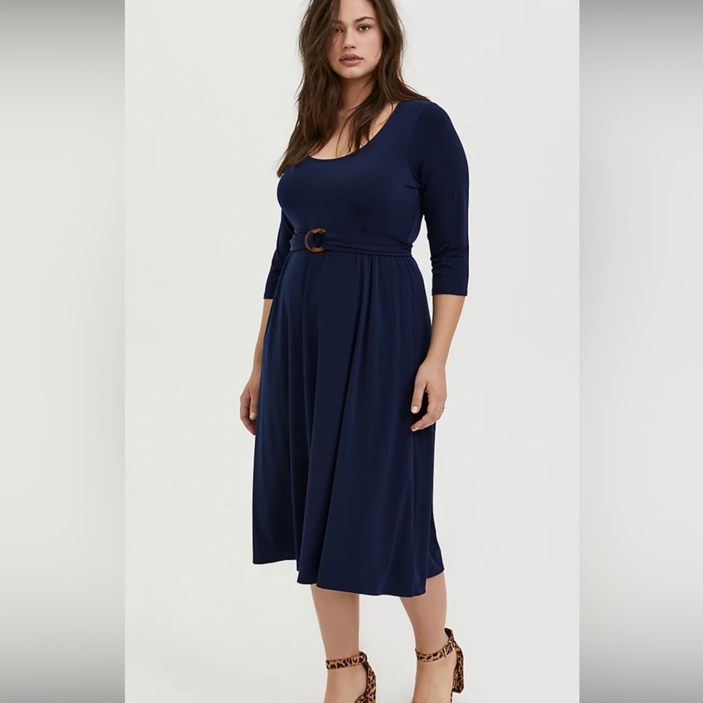 Torrid woman’s studio knit navy stretchy dress